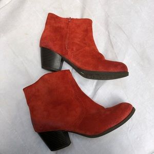Red suede lucky brand booties